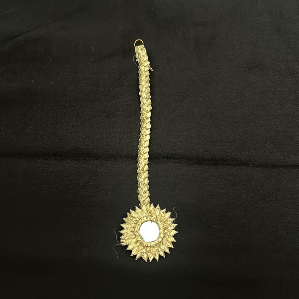 Gold gota tikka jewelry headpiece